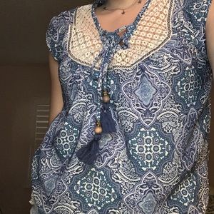 Blue laced Top